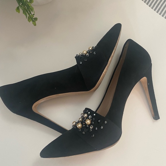 Club Mónaco Black Suede Heels. Made in Italy. Real leather. - Picture 9 of 9